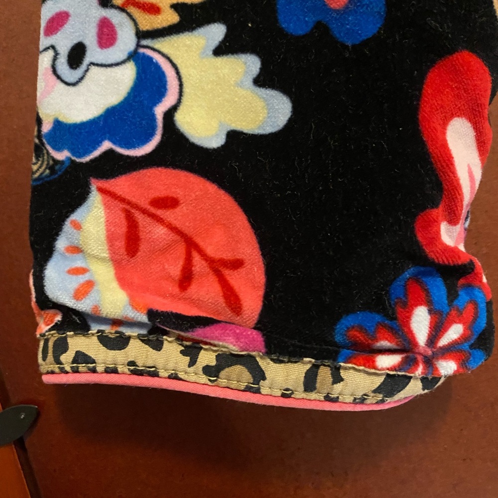 Multicolored Floral Velvet Quilted Peacoat Leopard Details Girls S(5/6) - Picture 10 of 13